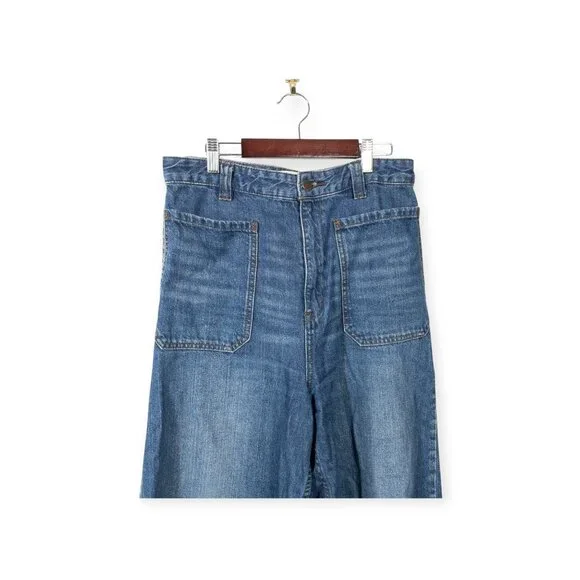 We The Free Dawn to Dusk Ultra High Rise Flare Jeans SZ 28 Patch Pocket Crop - Picture 16 of 16